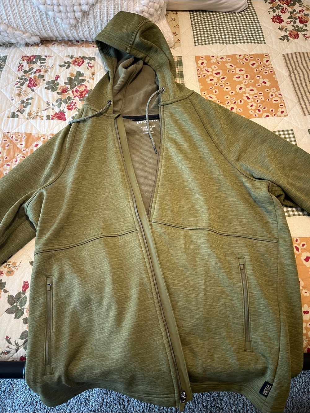 Deputy trading company- Olive Green Men's Full-Zip Hooded Jacket